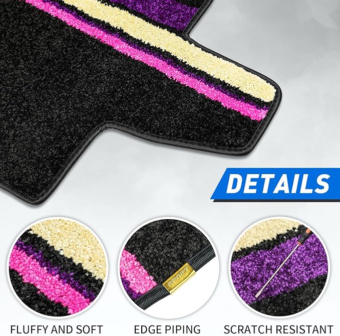 Black Floor Mats Protectors Floor Liners Compatible with for Corvette C8 Coupe 2020-2026 Accessories All Weather Anti-Scratch Wear-Resistant Floor Protection Carpet Foot Pad