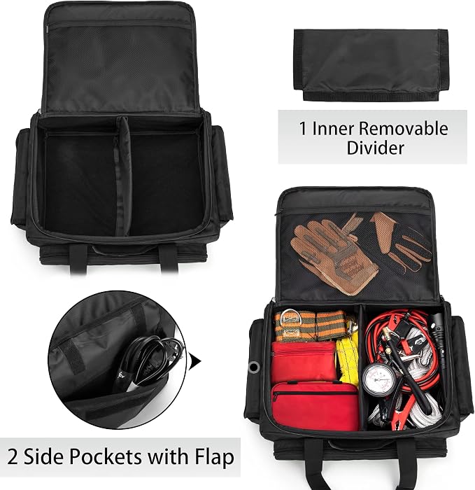 samdew Under Seat Storage Bag, Truck Organizer Backseat for SuperCrew & Crew Cab, Rear Seat Storage Case for Trucks Compatible with F150, Underseat Tool Box with Multiple Pockets, Bag Only