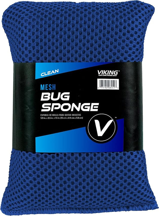 VIKING Mesh Bug Sponge, Car Wash Sponge for Cleaning Bugs and Tar, Colors Vary, 4 inch by 6 inch, 1 Pack (Pack of 6)