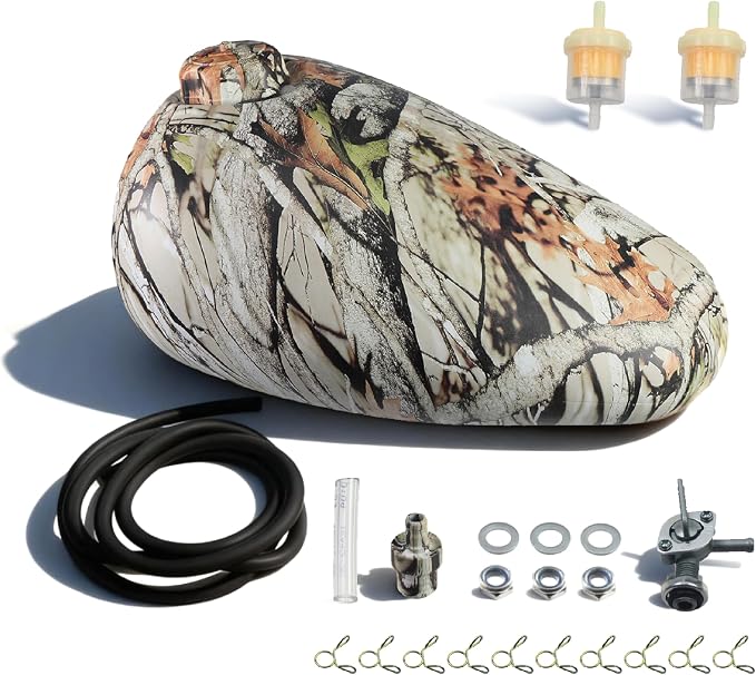 Gas Fuel Tank fit for Coleman CT200U-EX for Axis M200 for Hisun HS200-3 & 196cc Mini Bikes 5.5L capacity with Maple Leaf Pattern