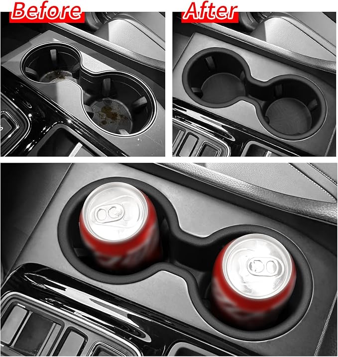 smabee Center Console Cup Holder Insert for Honda Pilot 2023-2026/ Passport 2024-2026/ Ridgeline 2024-2026 Car Accessories TPE Drinks Holder Box Organizer Car Interior Black