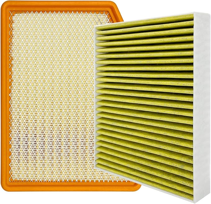 Cabin and Engine Air Filter Fits for 2019-2025 2026 Chevrolet Silverado 1500, Tahoe, Suburban, Sierra 1500, Yukon, Yukon XL, Escalade, Fits 13356916, 84121219, CF11966, CA12404