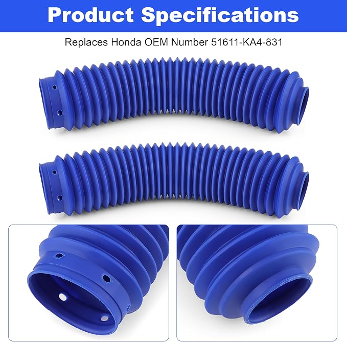Front Fork Boots 51611-KA4-831 for Honda 1987 CR125R, 1985-1987 CR250R, 1985-1987 CR500R, 1985-1987 XR600R - 2PCS