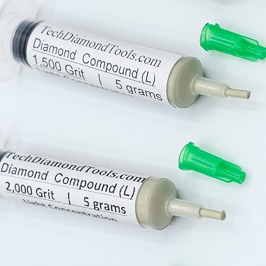 TechDiamondTools Diamond Polishing Compound Kit of 5 Polishing Paste USA Made 1200 1500 2000 3000 4000 Grit for Marble Glass Metal Rock Jewelry Resin Silver Gemstone with 10% of Diamond Powder