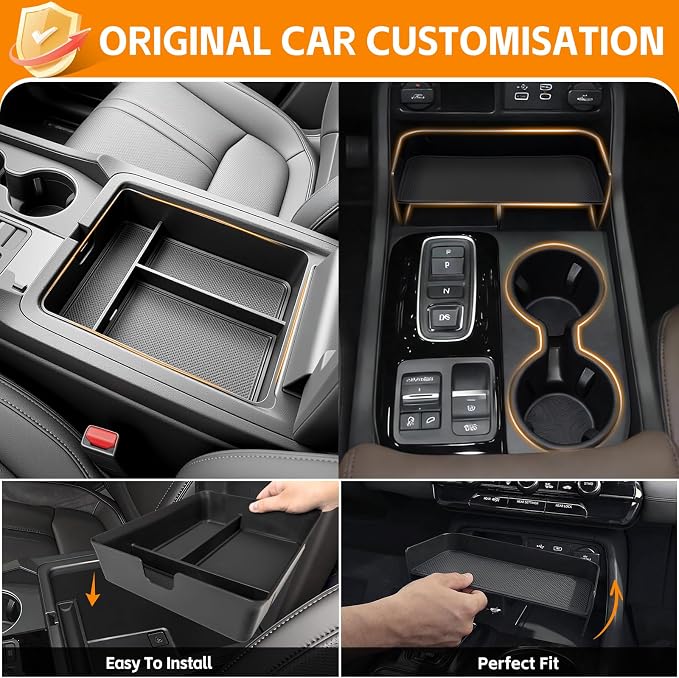Center Console 3PCS Organizer Compatible with 2023-2026 Honda Pilot&2026 Honda Passport Cupholder Storage Box Cup Holder for Pilot Passport Accessories