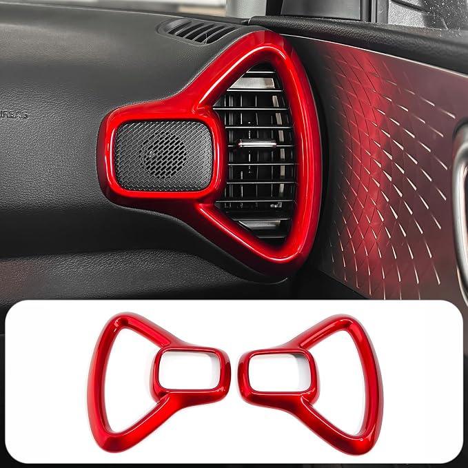 2PCS Dashboard Side Air Vent Trim Covers Compatible with Soul 2020-2025 Accessories (Red)