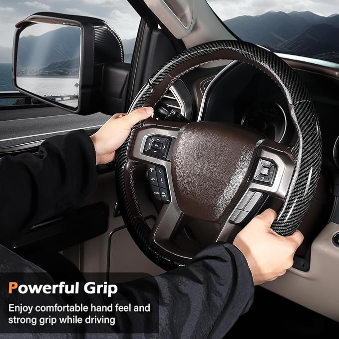 Steering Wheel Cover for Ford F150 2015-2020/F250 2017-2021/F350 2017-2021/F450 2017-2021/F550 2017-2021/Ford Expedition 2018-2021 Custom-fit Car Steering Wheel Cover for Ford Steering Wheel Protector