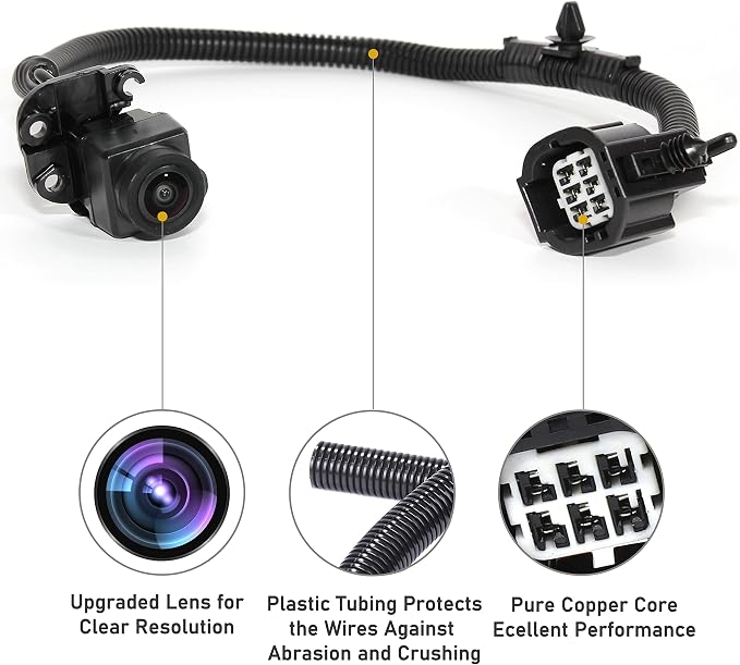 EWAY Backup Camera Replacement for Dodge Ram 1500/2500/3500 Pickup 2009 2010 2011 2012 Rear View Reverse Parking Camera OE Part # 56054041 AA/AB/AC/AD/AE, 56054164 AA/AB/AD, 68044906 AA/AB/AC/AD/AE