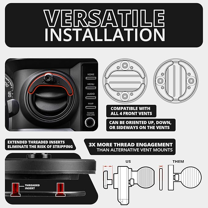 Tackform LINK Vent Phone Mount Compatible with 2016-2023 Toyota Tacoma and 2014-2021 Toyota Tundra | Aluminum | Zero Slip, Anti-Scratch | Universal Holder Compatible with iPhone, Galaxy, More | Yellow