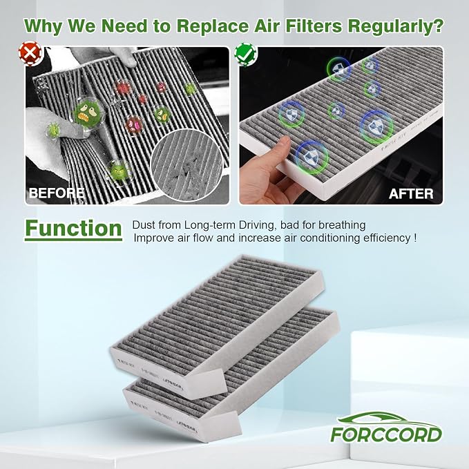 6-Pack Cabin Air Filter Fits for 2020 2026 Tesla Model Y, 2025-2026 Model Y Refresh Juniper Launch Activated Carbon Cabin Intake Filter Replacement 165837500A 165837600A