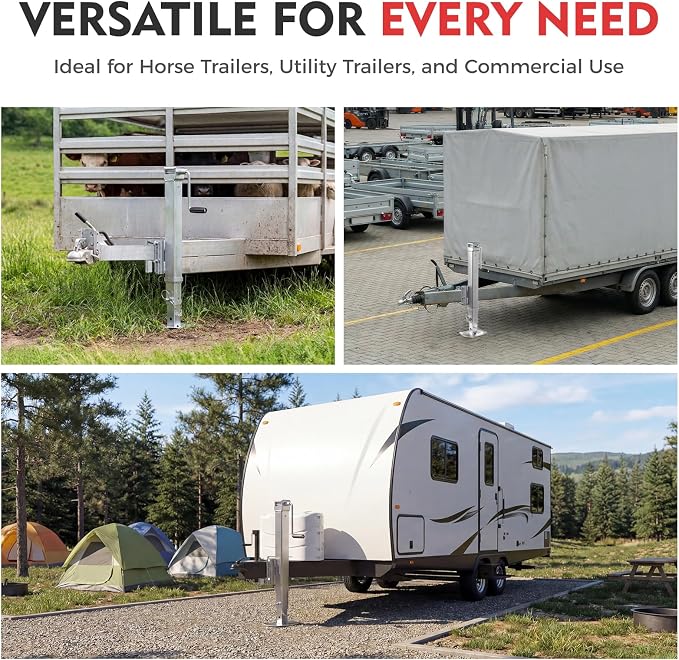 Heavy Duty A-Frame 9000 LBS Trailer Jack Fit for RVs, Boats, Multi-Purpose Trailers, and Camping Trailers, with 15" Travel Lift+25" Jack Height Drop Leg & Crank Handle