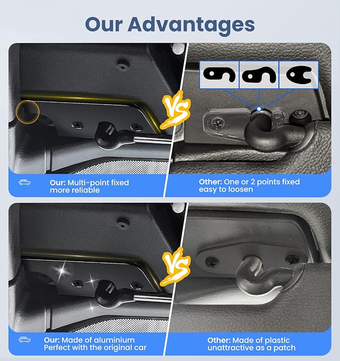 Eamplest 4PCS Center Console Organizer Bundle with Jeep Wrangler Visor Repair Kit Compatible with 2018-2022 2023 Jeep Wrangler JL JLU and Gladiator JT Accessories