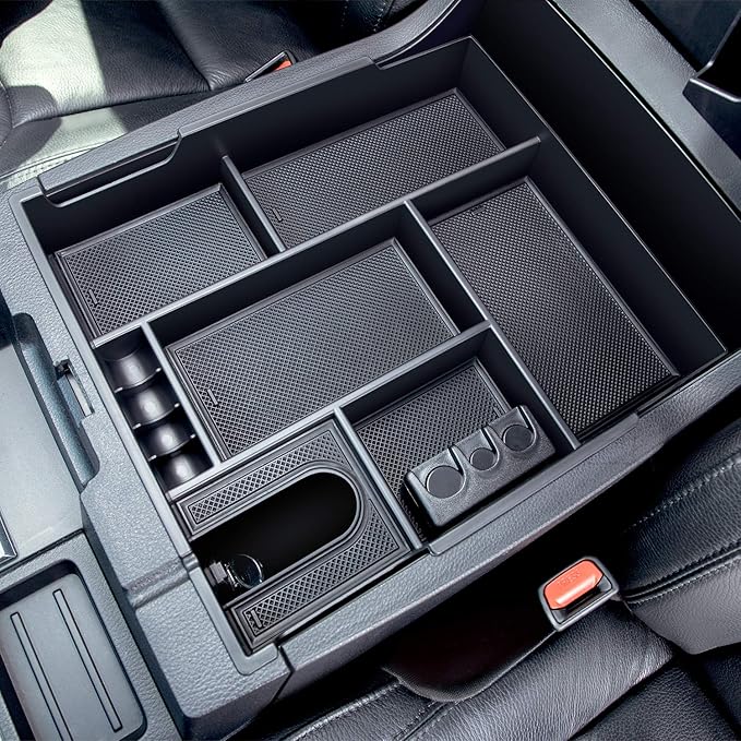 JDMCAR Center console tray (Black Trim) and Antenna Base Compatible with Toyota Tundra Accessories 2014-2021