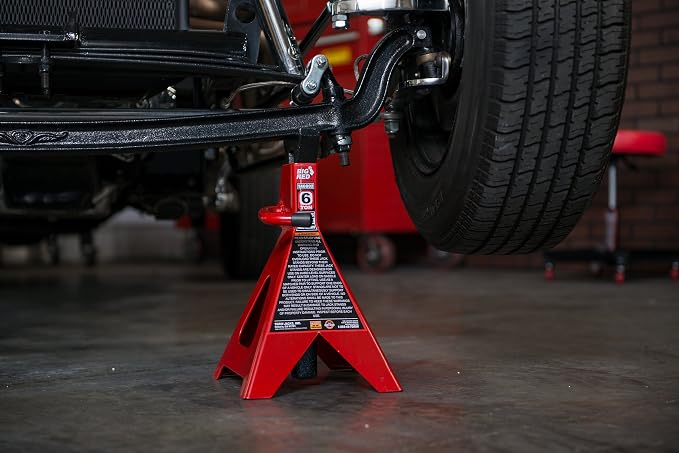 BIG RED T46202 Torin Steel Jack Stands: 6 Ton (12,000 lb) Capacity, Red, 1 Pair