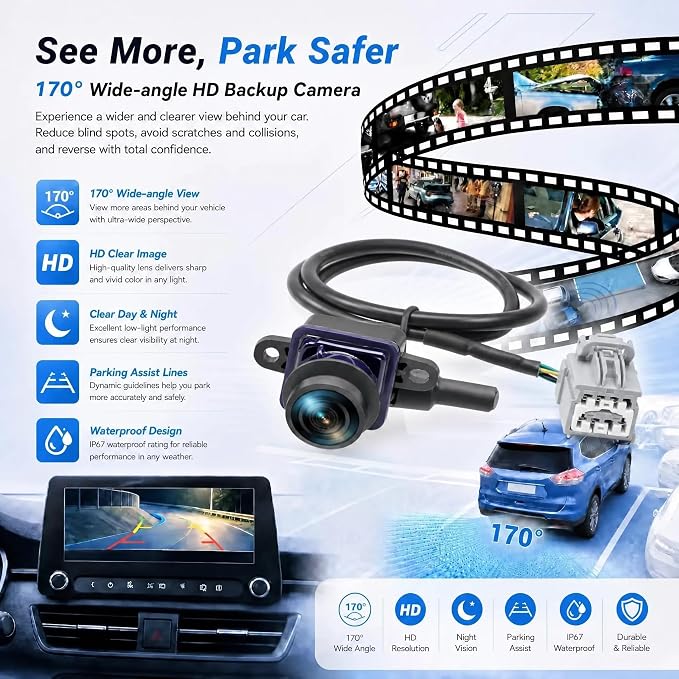 No. 56038990AA Rear View Backup Reverse Parking Camera/Rear View Camera | Compatible with Dodge Dart Fits 2013 2014 2015 2016 okostyo Park Assist Camera - Rear OEM Part Number# 1WY78GW7AA 56038-990AA