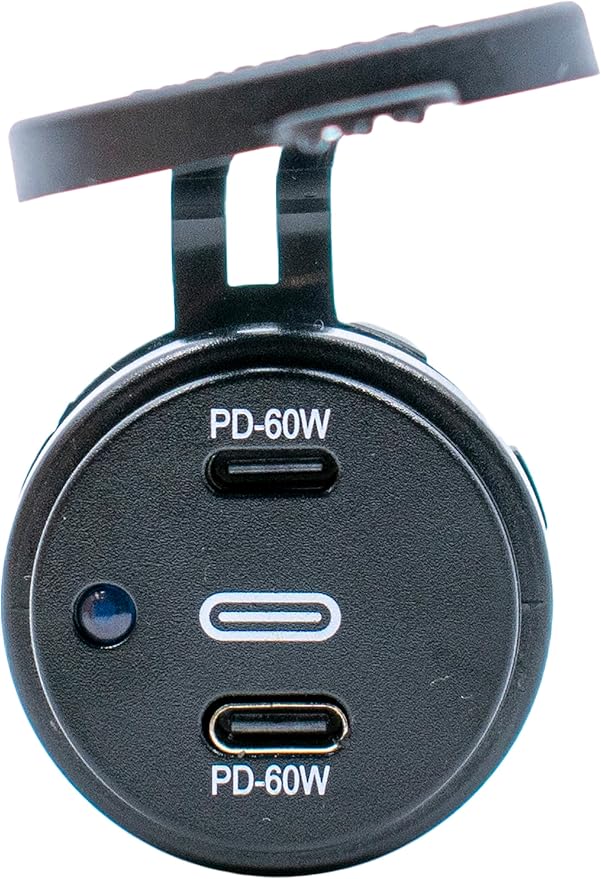 60W Socket Dual USB Type C PD 3.0 (60W X 2 Ports) Fast Charger for Car, Boat, Marine & RVs