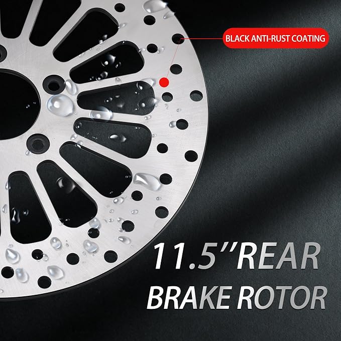 Brake Disc Rotor Rear 11.5'' Fit for Harley Davidson Touring Sportsters Softails Dyna Early Super Glide 1984-2020, Update 420 Stainless Steel Motorcycle Brake Rotor