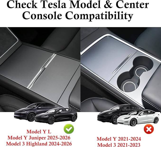 Car USB Hub Charger for Tesla Center Console with Fast Charging Retractable Cables Phone Charger Docking Station Accessories(2 Type-C(Model Y Juniper 2025-2026 & Model 3 Highland 2024-2026))