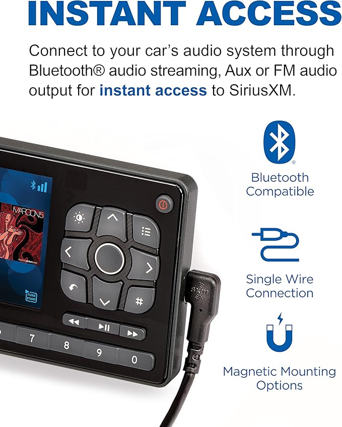 SiriusXM Roady BT Vehicle Satellite Radio - Enjoy SiriusXM Through Your Existing Car Stereo (RoadyBT SXVRBT1) (Renewed)