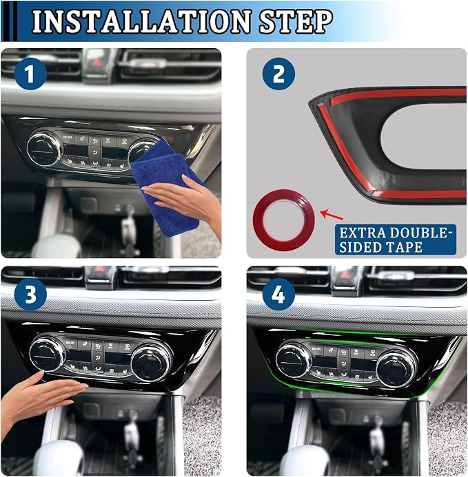 1 Pcs Center Air Conditioning A/C Switch Button Panel Frame Cover Trim for Chevrolet Trailblazer 2024-2026 Central Control Decoration Accessories (ABS Gloss Black)