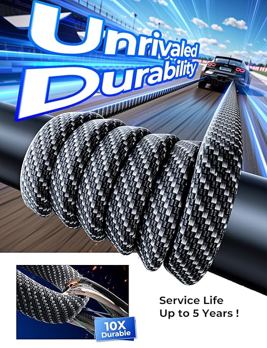 SHEZI [Upgraded 2.0] 4-in-1 USB C Cable 60W 5FT Compatible with Lightning Cable [Fast Charging & Data Transfer] Flat Braided Multi Charger Cord Combo with L/USB C/A Port for iPhone/iPad & All Devices