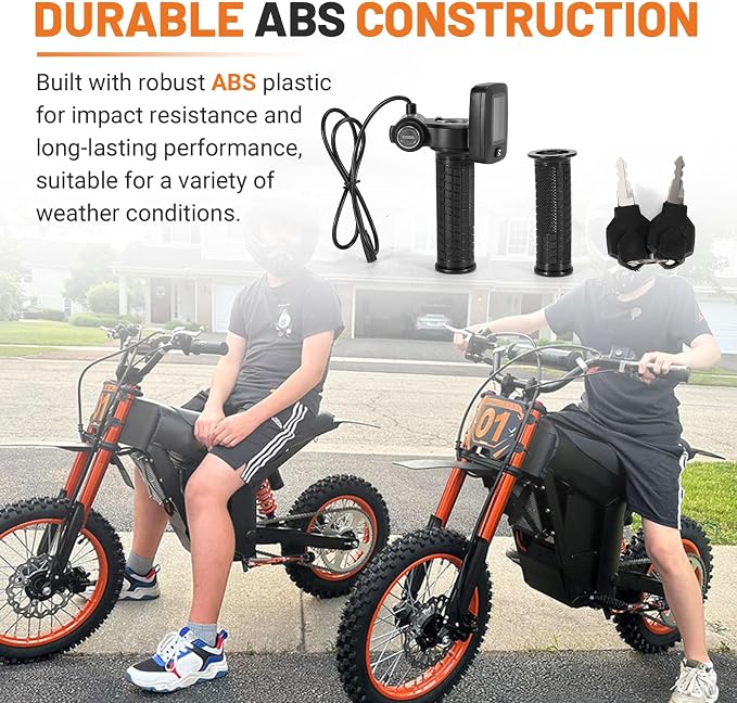 Upgraded E-Bike Throttle 48V w/M Button Fits for Tutti/Tutto/Tuttio Soleil01 Electric Dirt Bike Soleil 01 Only New Version (with M), Non-Interchangeable with Old Throttle (Without M)