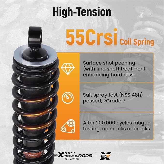 maXpeedingrods Front Struts Shock Absorber for 2000-2006 Honda Rancher 350 2x4 4x4 ES TRX350TE TRX350TM TRX350FE TRX350FM BF, Monotube Shock Replace 51400-HN5-671 51400-HN5-990