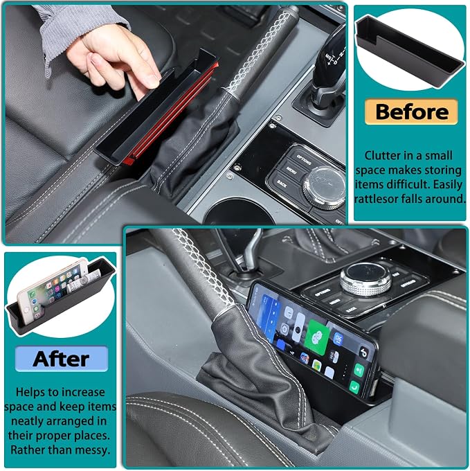 Auto Gear Shifter Console Right Side Storage Box Compatible with Ineos Grenadier 2020-2025 ABS Car Handbrake Console Side Storage Box Interior Accessories