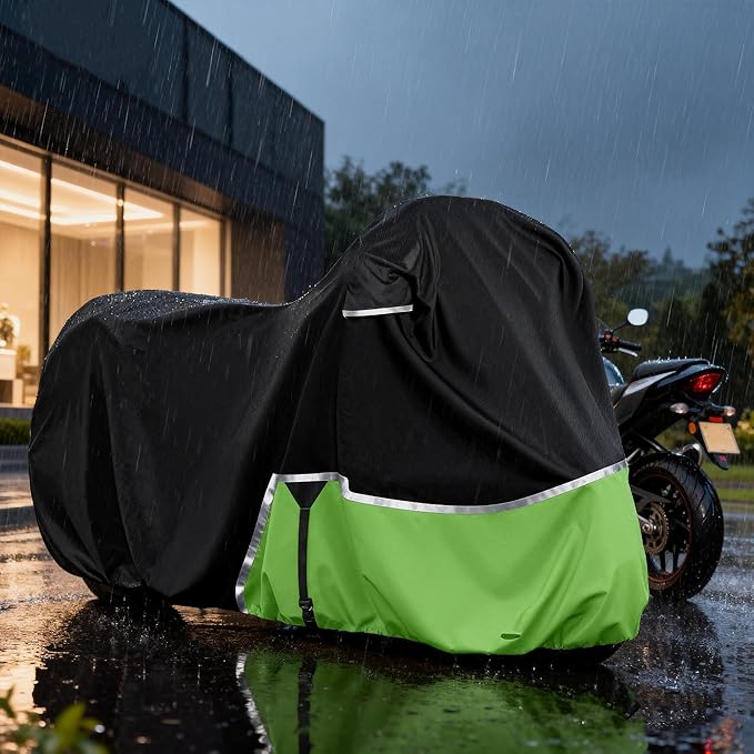 Waterproof Motorcycle Cover Replace for Kawasaki Ninja 400 500 650 Z900 Zx6r Street Without Trunk Models, 420D Oxford Cloth Motorcycle Cover for Snow Rain Dust Protection (Ninja)