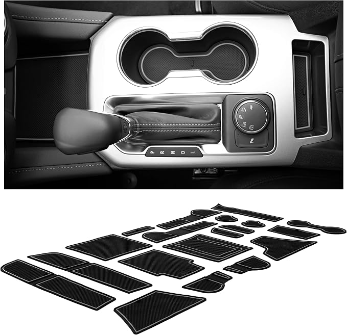 CupHolderHero Compatible with Chevy Blazer Accessories 2019-2023 Premium Custom Interior Non-Slip Anti Dust Cup Holder Inserts, Center Console Liner Mats, Door Pocket Liners 19pc Set (Gray Trim)