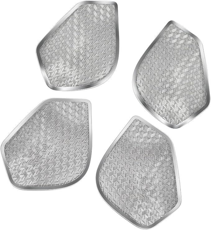 Stainless Steel Car Door Speaker Cover Car Interior Chrome Car Door Speaker Decor Cover Set Compatible with Kia Telluride 2027 Accessories (Silver)