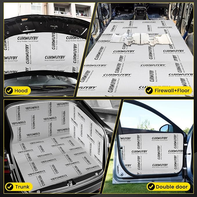Butyl Sound Deadening 36 sqft Sound Deading Material for Cars Powerful Noise Reduction Sound Deadening Mat Automotive Sound Deadener Heat Sound Insulation Mat Soundproofing