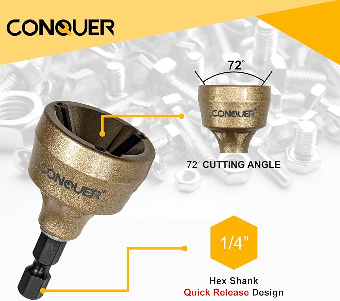 CONQUER Precision Tool Set Bundle: Magnetic Socket Extension Set + Tungsten Blade Deburring External Chamfer Tool