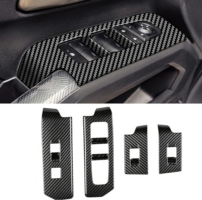 4Pcs Window Lift Cover for Toyota 4Runner 2025 2026 Interior Accessories (NOT Fit Tac0ma) Door Trim Cover Center Consoles ABS Decor Carbon Fiber