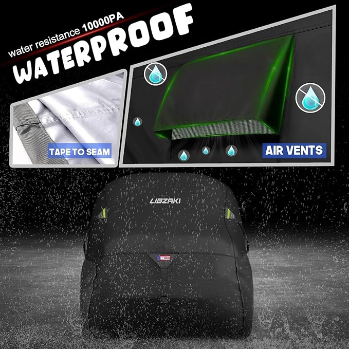600D ATV Cover Waterproof Heavy Duty Trailerable 4 Wheeler Cover Quad Cover ATV Covers All Season Weather Proof Outdoor UV Protection for Polaris Kawasaki Yamaha Suzuki Can-Am Black-S