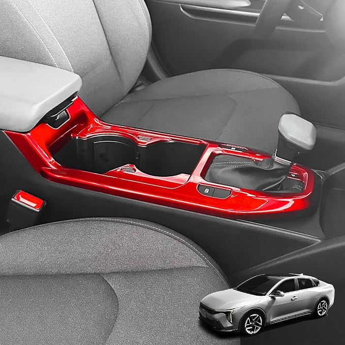 Gear Shift Panel Cover Trim Compatible with Kia K4 2025-2026 Accessories (Red)