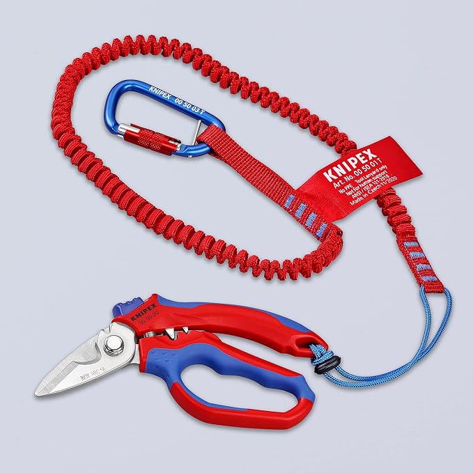 KNIPEX Tools Stainless steel 95 05 20 US Angled Electricians' Shears, 6-1/4", Red/Blue & 87 41 250 RAP Tools - Raptor Pliers (8741250) Red 10 inches