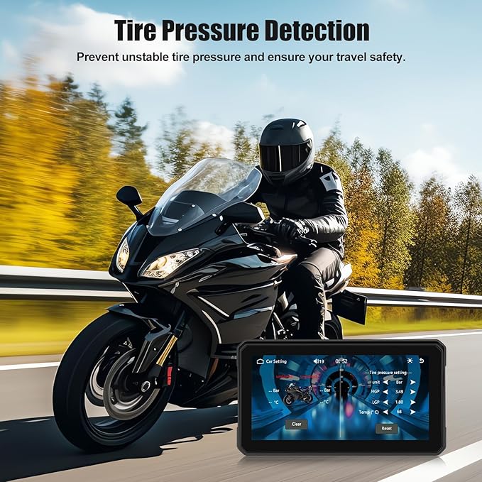 SIXWIN Wireless Motorcycle CarPlay Android Auto 6 Inch Car Play Moto Support TPMS Bluetooth IP68 Waterproof for Motorbike GPS Navigation,Siri,Google Assistant