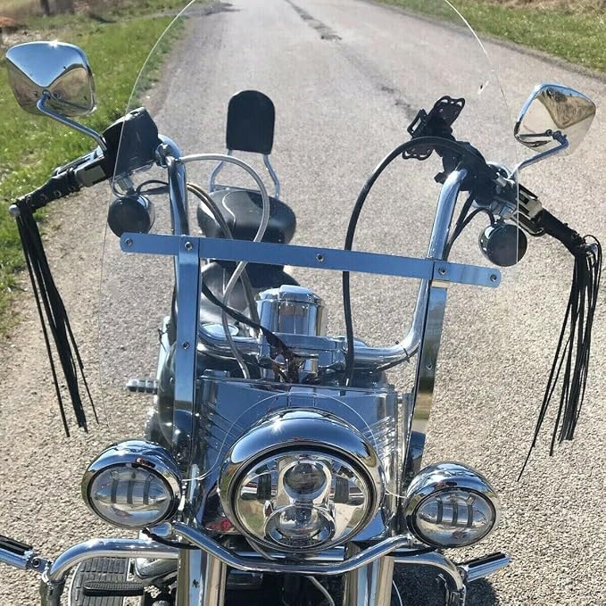 HECASA 26-1/2" X 23" Detachable Windshield Compatible With 2000-2017 Harley Davidson Heritage Softail Classic FatBoy FLS FLST FLSTC FLSTF FLSTFB FLSTN Clear Windscreen
