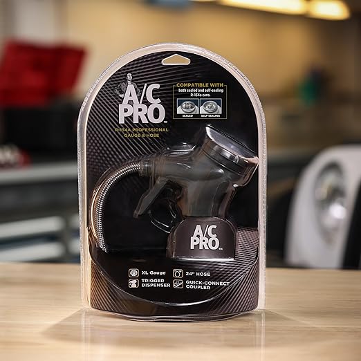InterDynamics Car Air Conditiioner Gauge and Hose by InterDynamics, A/C Pro Air Conditioner Recharge Gauge and Dispenser for Cars, Trucks, 24 In Hose