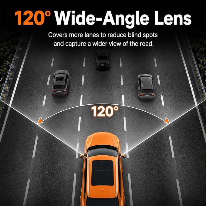2.4-inch 1080p High-Definition Dash cam for Cars with Super Night Vision, 24-Hour Video Recording, 120° Large Wide-Angle, G-Sensor Parking Monitoring Loop Video Motion Detection