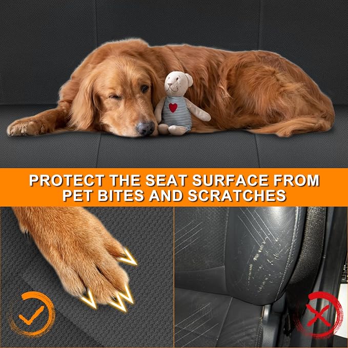 Truck Bench Seat Cover Fit for 2005-2014 Toyota Tacoma | with Large Notched, Black
