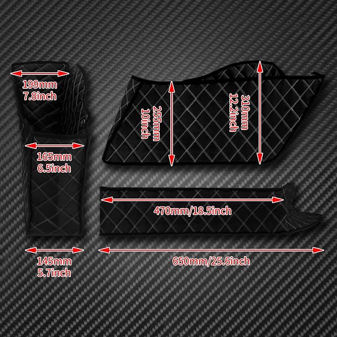 Saddlebag Liners Fit for Harley Touring 2014-2023 | White Stitching, Drop-In, Non-Stretched Design, Fit for 2014-2023 Road King, Road Glide, Street Glide & Electra Glide