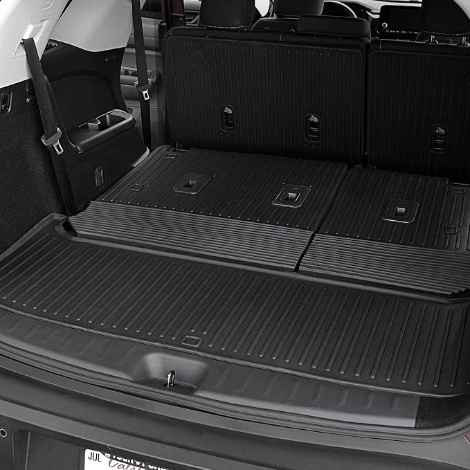Floor Mats for Nissan Pathfinder 2022-2025 2026, All Weather Floor Mats Trunk Cargo Liner with Backrest Protectors and Door Sill Guards Accessories, Full Coverage Set (Fit 7/8 Seats)