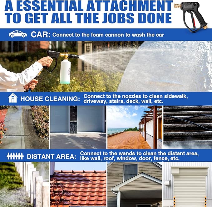 MEKOH 1 Liter Adjustable Foam Cannon & Pressure Washer 4000 PSI, 10.5 GPM Spray Gun