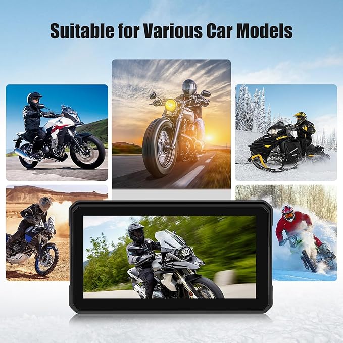 SIXWIN Wireless Motorcycle CarPlay Android Auto 6 Inch Car Play Moto Support TPMS Bluetooth IP68 Waterproof for Motorbike GPS Navigation,Siri,Google Assistant