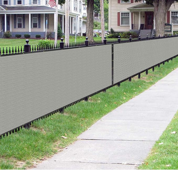 Sunnyglade 6 feet x 150 feet Privacy Screen Fence Heavy Duty Fencing Mesh Shade Net Cover for Wall Garden Yard Backyard (Grey, 6 ft X 150 ft)