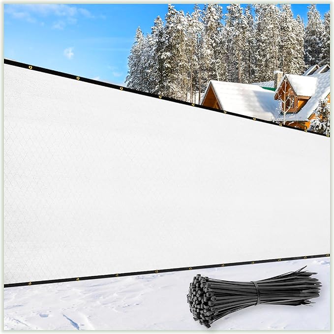 ColourTree Customized Size 6' x 30' White Fence Screen Privacy Screen - Commercial Grade 170 GSM - Heavy Duty - 3 Years Warranty - Cable Zip Ties Included