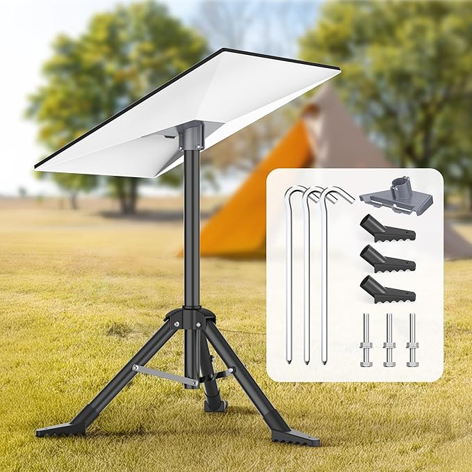 Tripod Stand for Starlink Standard Gen 3/ Standard 4/ Standard 4 X with Pipe Adapter, Outdoor Portable Starlink Mounting Kit for Camping and RV Travel