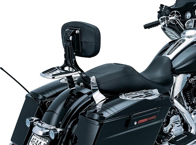 Kuryakyn 1666 Multi-Purpose Driver/Passenger Seat Backrest Component: Fixed High Mounts for 2009-13 Harley-Davidson Touring Motorcycles, 1 Pair, Chrome